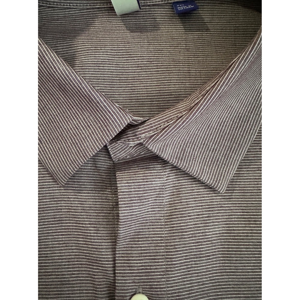 NWT Artefact Reg Fit Stretch Button Up Shirt Men's XXL Burgundy White Stripe - Picture 5 of 10